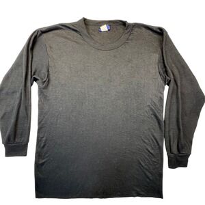 Medalist Thermal Shirt Mens Large Black Made in USA Long Sleeve Base